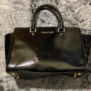 Michael Kors Glossy Black Satchel